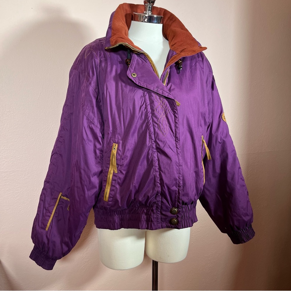 Vintage 1980 90 Sunice Royal purple Puffy Oversized Ski Coat Western Cabincore
